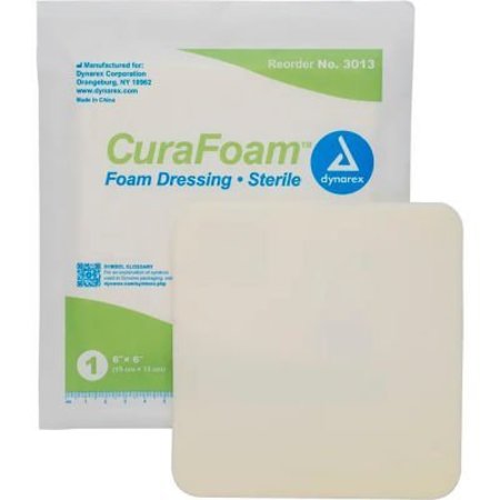 DYNAREX Dynarex CuraFoam Foam Dressing Bandage, 6inL x 6inW, 120 Pcs 3013